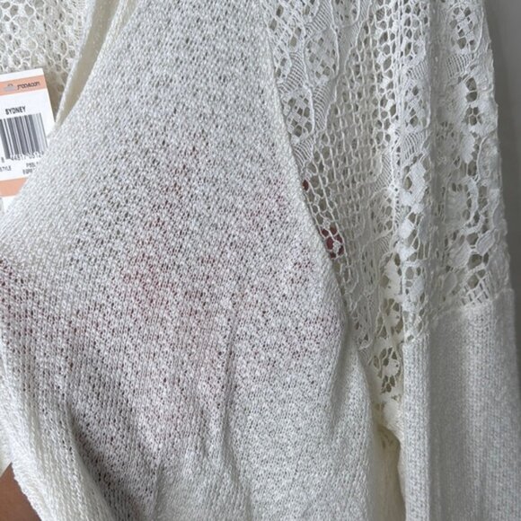 American Rag Cie Women White Lace Cardigan Plus Size 2X - Picture 4 of 11